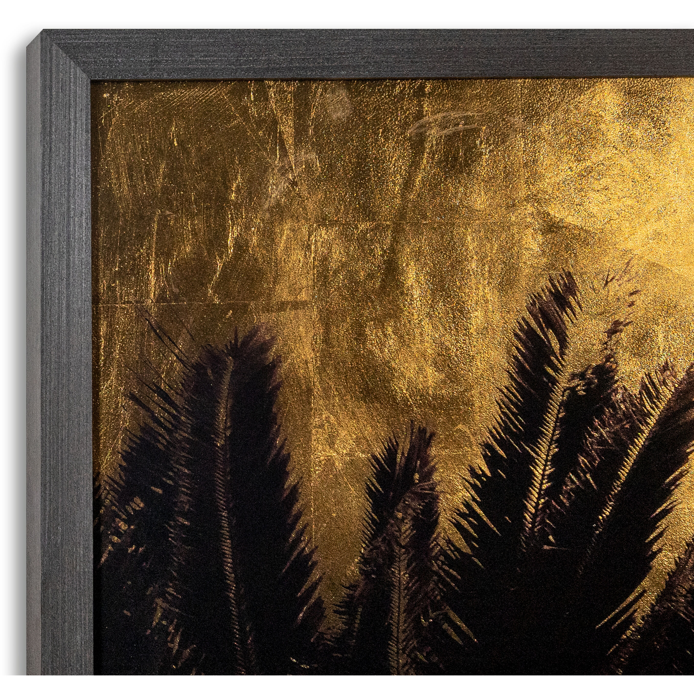 Palm Life Charcoal Luxe Art